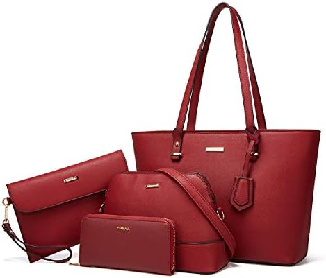 Women Fashion Handbags Wallet Tote Bag Shoulder Bag Top Handle Satchel Purse Set 4pcs