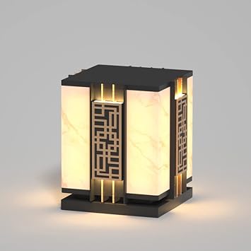 Nordic LED Post Light Outdoor Pole Lantern American Style Pier Lamp Pillar Light Fixture with PC Shade and Black Finish, UL Listed