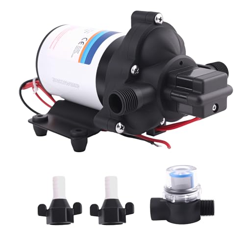 maXpeedingrods 2088-422-144 RV Pump 12V 3.3GPM Diaphragm Water Pump, 45Psi 1/2MNPT Connection for RV Boat Yacht