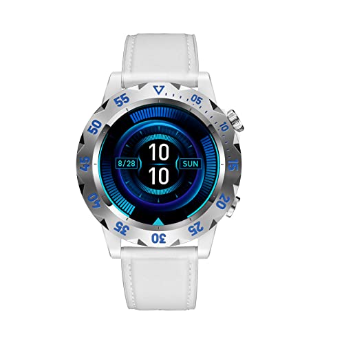 KAVVO Oyster Urban Smart Watch, The World’s First Luminous Smart Watch with Mechanical Rotating Bezel, Local Bluetooth Call, Activity Fitness Tracker, Blood Oxygen Heart Rate Monitor (Raw White)