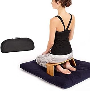 JYCCH Bamboo Meditation Bench, Handmade Eco Friendly Wooden Kneeling Ergonomic Yoga Stool, Yoga, Prayer, 20x7.5x7.3 inch