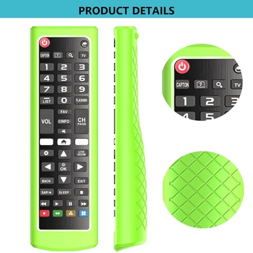 2 Pack Remote Cover for LG TV, Silicone Protective Case for LG AKB75095307 AKB75375604 AKB74915305 Anti-Slip Remote Sleeve for LG LCD LED HDTV 3D 4K OLED Glow in Dark（Glow Green and Glow Purple） - Image 2
