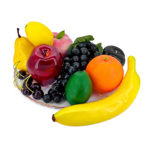 Lorigun Ensemble de Fruits artificiels pour décorer Les Accessoires de Faux Fruits, 10 Sortes de Fruits (Total 12 pcs) – vue 7