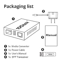 10Gtek [2 Stück] Gigabit Ethernet Medienkonverter, SFP Slot mit SFP SX Modul, Multi-Mode Dual LC Faser, 850nm, 550-Meter – Ansicht 6