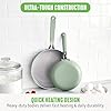 GreenLife 8” & 10” 2 Piece Nonstick Ceramic Frying Pan Set, Lightweight Healthy PFAS-Free Skillets, Dishwasher & Oven Safe, Durable Body, Silicone Stay-Cool Handles, Easy Release, Sage Green #5
