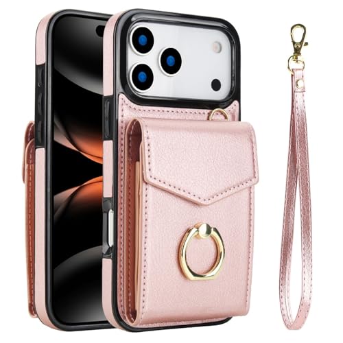 Housse iPhone 16 Pro avec sangle arrière et fentes pour cartes pour sécuriser vos trajets