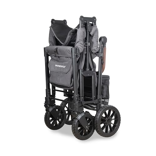 Image of WonderFold W2 Luxe Pro Stroller Wagon, Aluminum Frame, 2 Seater, Gray