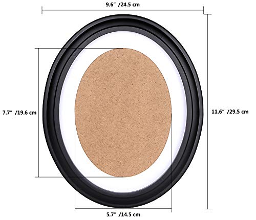 Senenqu 2 Pack Black Oval Picture Frames, 8"X10" Photo Picture Frames, Classic Oval Wood Oval Frames With Mounting Screws And Hooks #TOP1