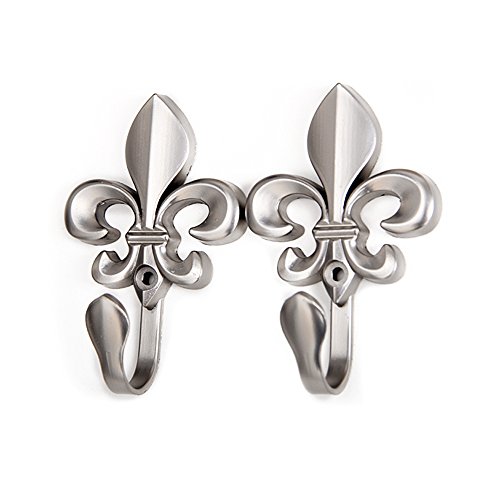 Wandhaken, Raffhalter für Vorhänge, Blumenform, aus Zinklegierung, 2 Stück silberfarben