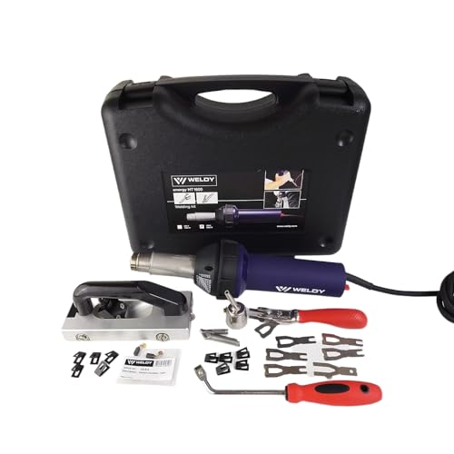 Image of WELDY 1600W Plastic hot air gun Hot Air Torch Plastic Welding Gun Welder Pistol Flooring Tools Flooring Welding Kit (120V hot air gun welding kit)