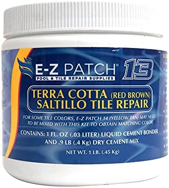 E-Z Patch 13 Saltillo Tile Repair Kit - DIY TerraCotta Tile Filler - (Red-Brown, 1 Pound)