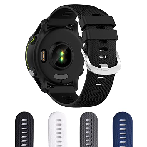Aoouik GARMIN�p �K�[�~�� Forerunner 255 �x���g �o���h 22mm �V���R�����S�F (�u���b�N)