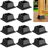 ORIGLE 4x4 Post Base 10Pcs, Internal 3.6'x3.6' Heavy Duty Powder-Coated Steel Post Bracket Fit for Standard...