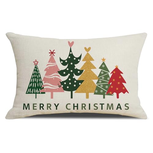 Proflax Kissen Weihnachten 8 Kissenbezug Weihnachten 30x50, Weihnachtliche Kissenbezüge, Leinen...