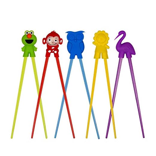 Training chopsticks for kids adults and beginners - 5 Pairs chopstick set with attachable learning chopstick helper - right or left handed