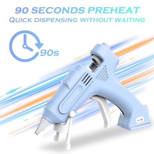 DAKIYVN, Pistola de cola quente sem fio, recarregável, kit de mini pistola de cola de pré-aqueciment
