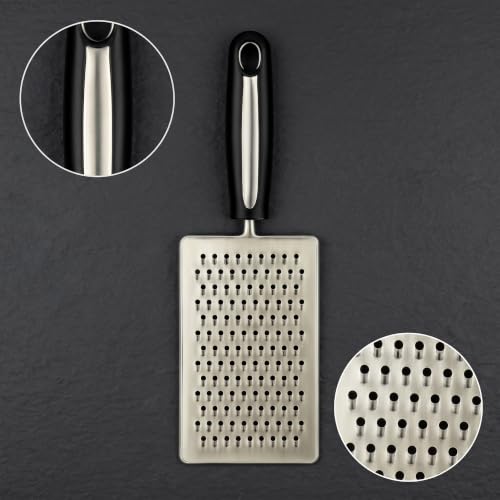 Image of Stainless Steel Hand Grater with Ergonomic Handle | Multipurpose Vegetable, Cheese & Fruit Grater for Kitchen Use | Durable & Easy-to-Clean Flat Grater