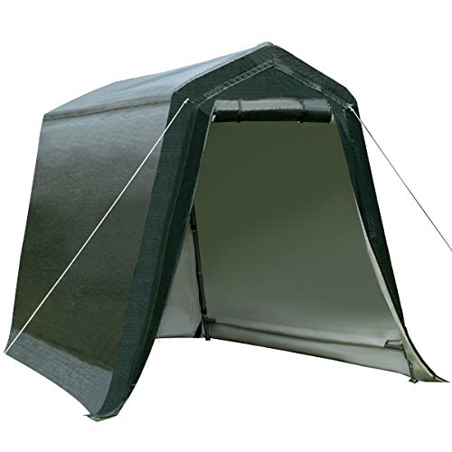 Tangkula 6 Ft x 8 Ft Outdoor Carport Patio Storage Shelter, Heavy Duty