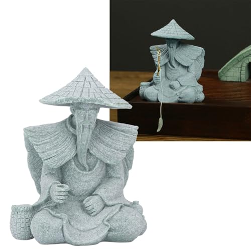 Estatua de Pescador Sentado para Jardín Decorativo miniatura 6