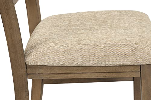 Roundhill Furniture Raven Wood Fabric Upholstered Dining Chair, Maple #TOP7