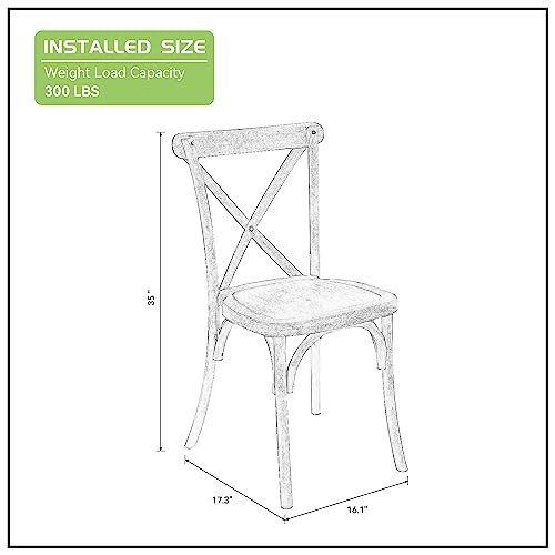Kevinspace X-Back Chair Set Of 2, Dining Chair Furniture 2-Pack, Retro Natural Mid Century Chair Modern Farmhouse Cross Back Chair For Kitchen 16.1" X17.3"X 35", Natural #TOP2