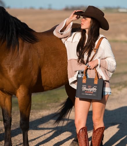 Montana West Wrangler Tote Bag for Women Retro Canvas Top Handle Purses and Handbags2