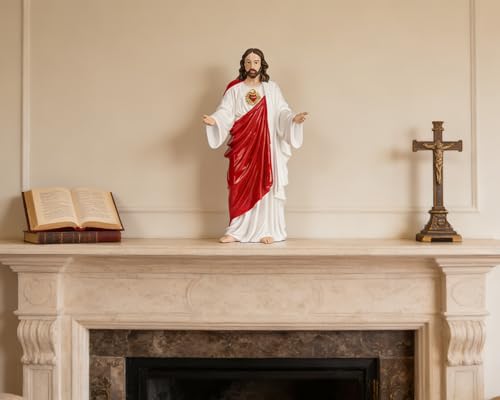 Estatua de Jesús Sagrado Corazón 10" Resina Pintada a Mano miniatura 2