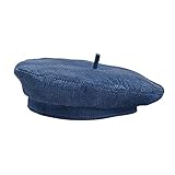 WQZYY&ASDCD Barett Cap Baskenmütze Schirmmütze Fashion Barett Damenmode All-Match Schlichter Hut Retro Casual Hut-Dunkelblau_M (56-58Cm)