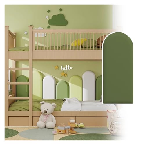 JIAYING Anti-Collision Rembourrage Mural pour Enfants Auto-adhésif 3D Autocollants muraux. Chambre d'enfant Décoration Panneaux muraux Tatami Rembourré Tête de lit(Dark Green,20cmx40cm-1pc)