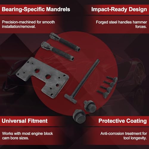 Image of Inner Cam Bearing Tool Kit Compatible with Harley Davidson Twin Cam 88 /96 /103 /110 & Dyna Models, Professional Installer & Puller Set