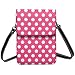Borsa a tracolla da donna, con stampa a pois rosa brillante, piccola borsa a tracolla in pelle per telefono cellulare immagine
