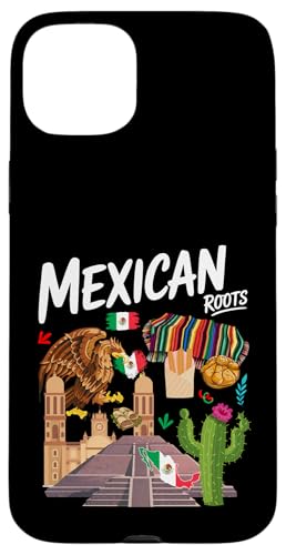 メキシコの遺産をテーマにした女性とメキシコの国旗の衣装のアイデア スマホケース iPhone 15 Plus 用