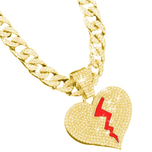 vien Mc Stan Hip Hop Cuban Chains Broken Heart Necklace Pendants Men and Women Heart Broke Necklaces Jewelry Iced Out Chain-picture-6