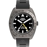 Timex メンズ エクスペディション エクスペディション パイオニア 41mm 腕時計 - ブラックストラップ ブラックダイヤル チタンケース
