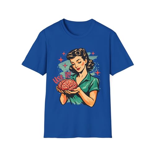 T-shirt graphique Use Your Brain bleu marine en taille XX-Large premium