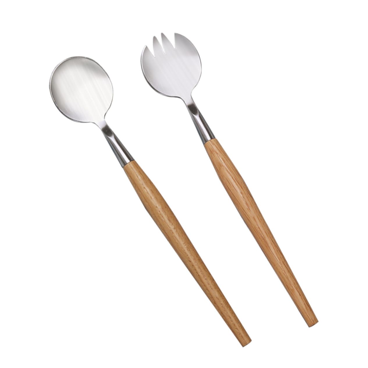 NAMOARLY 2pcs Set Salad Servers Salad Serving Cooking Utensils for Kitchen Tableware Dinner Forks Salad Server Spoon and Fork Stainless Steel Fork