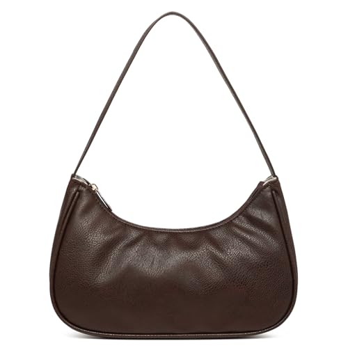 Image of Afashor Shoulder Bags for Women Vegan Leather Hobo Sling Tote Handbag Retro Clutch Purse with Zipper Closure