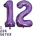 DIWULI Number Balloons 40 Inch Purple - Large Number 12 Balloons, Big Purple Balloons, 12th Birthday Party Decorations Supplies Helium Foil Balloons Numbers Women Men, Under the Sea Party Decorations