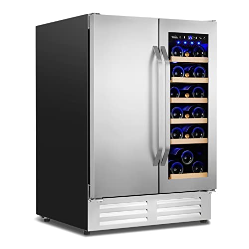 Comparison: Best Fully Integrated Wine Fridge 11 Velieta Wine and Beverage Refrigerator,24 Inch Dual Zone Wine Beverage Cooler, Built-in/Freestanding Beer and Wine Fridge with a Powerful Compressor, 20 Bottles and 88 Cans Capacity