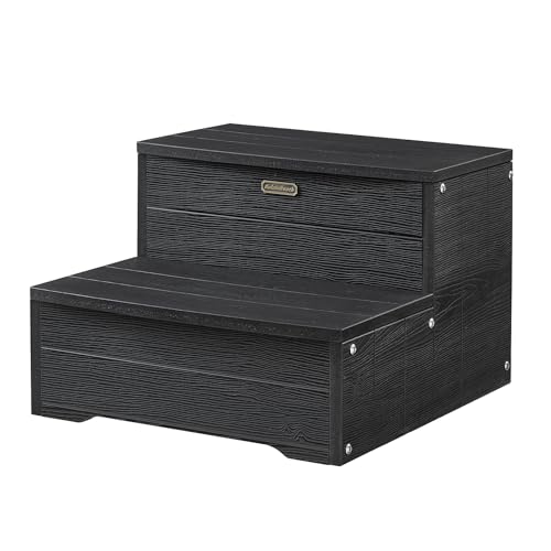 45,7 cm große Whirlpool-Treppe, wasserdichte Whirlpool-Treppe, Holzoptik, HDPS, robuste Outdoor-Spa-Stufe, rutschfeste Mehrzweck-Treppe, schwarz, Tragkraft 272 kg