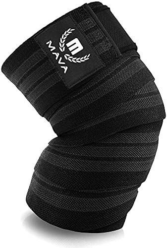 Mava Sports Knee Wrap (1 Pc) for Men & Women | Ideal for Cross Training, WODs, Gym Workouts, Weightlifting, Fitness & Powerlifting | Knee Straps for Squats | 72