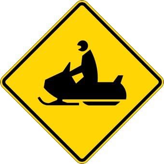 Snowmobile Crossing Warning Sign - 24x24 - Reflective | Rust Free Aluminum