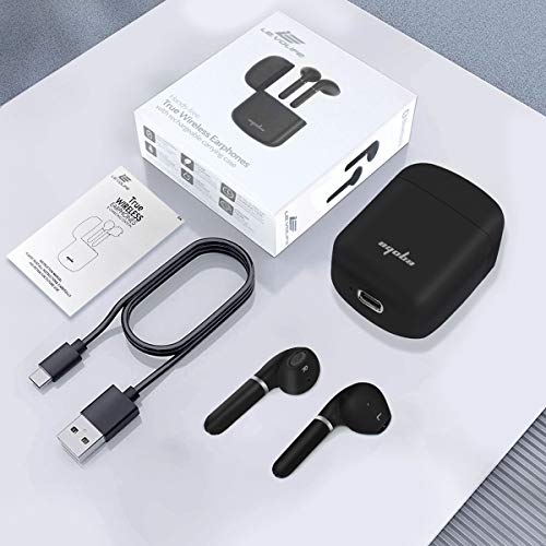 Fones De Ouvido Sem Fio Bluetooth com Estojo de Carregamento e Microfone Embutido , Bluetooth 5.0, F