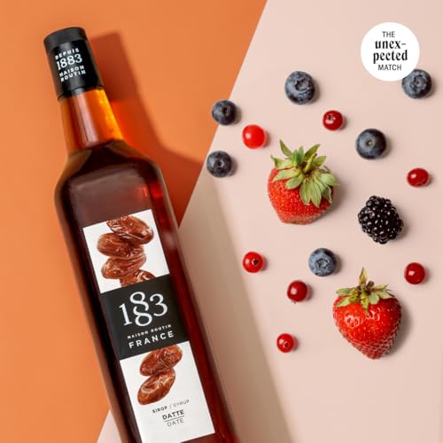 Image of 1883 Date Syrup 1L Plastic Bottle - Premium Natural Date Syrup, Vegan Sweetener, Rich Caramel Flavor, Coffee & Dessert Syrup, No Artificial Additives, Gourmet French Syrup