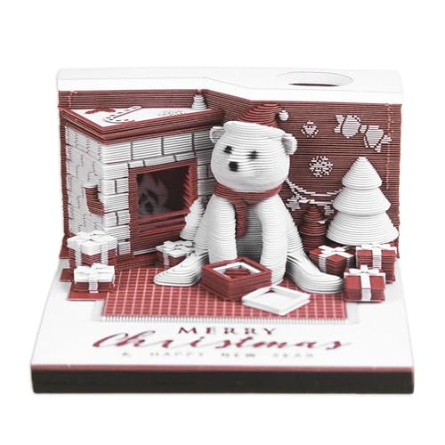 Calendrier 3D Ours de Noël papier : décoration de table originale pour fête et anniversaire