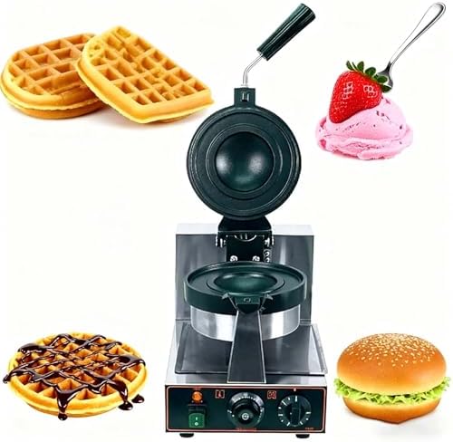 Electric Burger Maker & UFO Waffle Iron - Commercial Grade Stainless Steel Burger Sealer, 50-300°C Temp Control, Ideal for Home Kitchen & Food Trucks (Single Head)