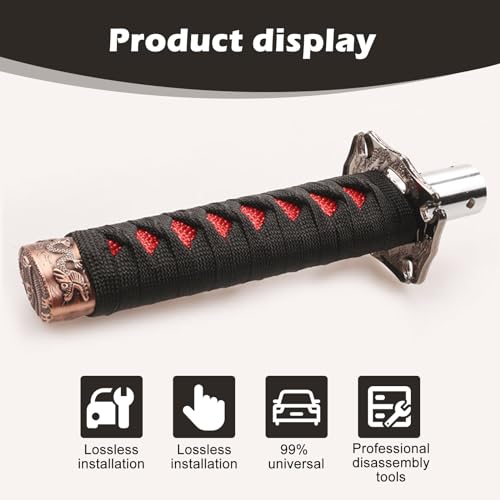 Gseigvee GS30 1 Pc Car Katana Samurai Gear Shift Head, 6.1 Inch Shift Knob Protective Cover With 4 Adapter, Personalized Gear Lever, Universal thumb #4