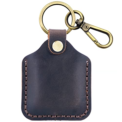 Genuine Leather Case for Tile Mate (2022/2020/2018/2016), Tile Pro (2020/2018), Tile Sport, Tile Style, Portable Handmade Leather Holder with Keychain Protective Cover for Tile Mate, Dark Brown