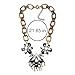 Florate Fashion Design Resin Chain Elegant Chunky Statement Crystal Flower Necklace Pendant for Women Party Jewelry (black)