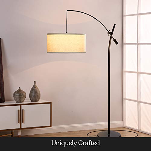 Brightech Grayson Led Floor Lamp, Modern Arc Lamp For Office & Living Room, Tall Lamp With Adjustable Arm, Standing Lamp In Industrial Style For Bedroom Reading - Black #TOP7